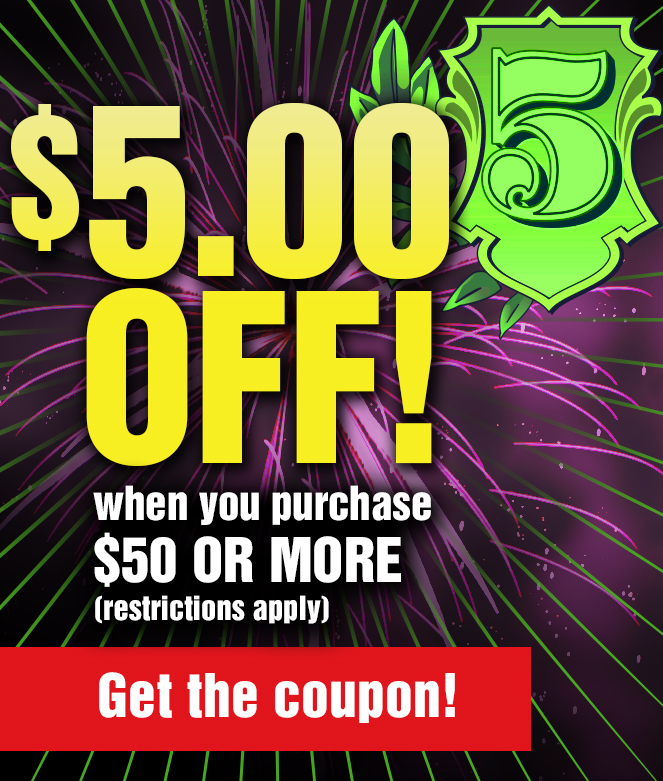 Get $5 Off Your Purchase of $50 or More When you Print and Present this Coupon